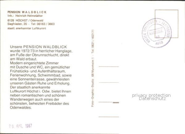 Hoechst Odenwald Pension Waldblick – Bild 2