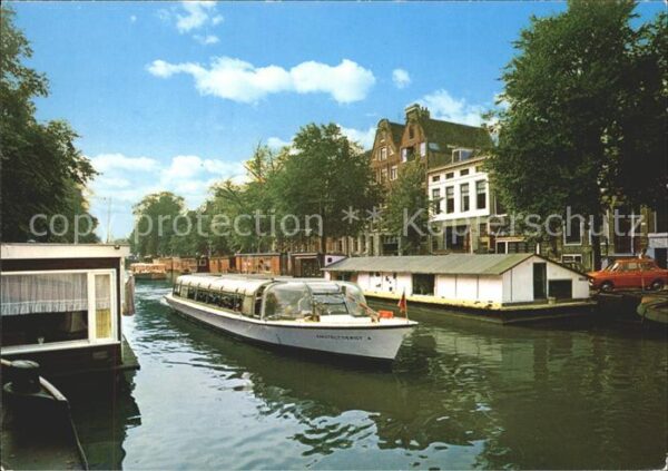 Amsterdam Niederlande Prinsengracht met woonboten