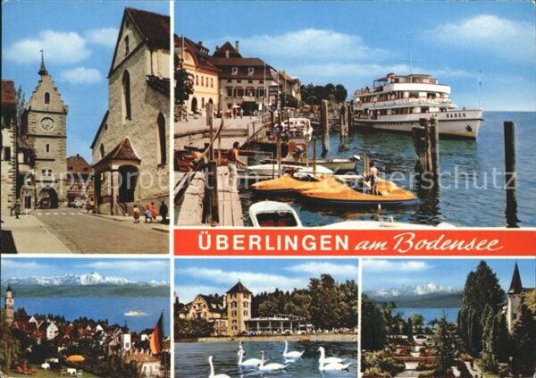 Ueberlingen Bodensee Stadttor Hafenpartie Fähre Panorama Sch