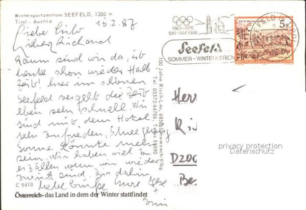 Seefeld Tirol Eislaufplatz mit Seekirchl und Hocheder – Bild 2