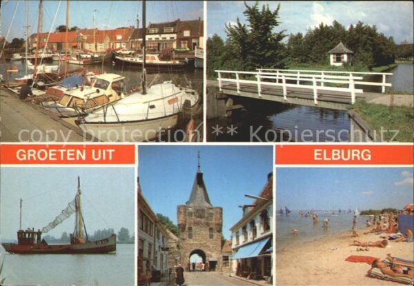 Elburg Hafen Brücke Fischkutter Stadttor Stran