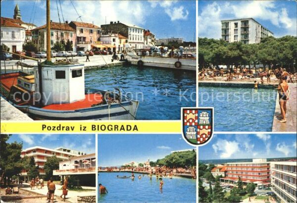 Biograd Hafenpartie Schwimmbad Ortsmotive Stran