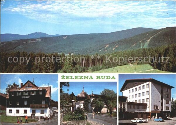 Zelezna Ruda Markt Eisenstein Sumavske panorama Hotel Slavie Kostelik