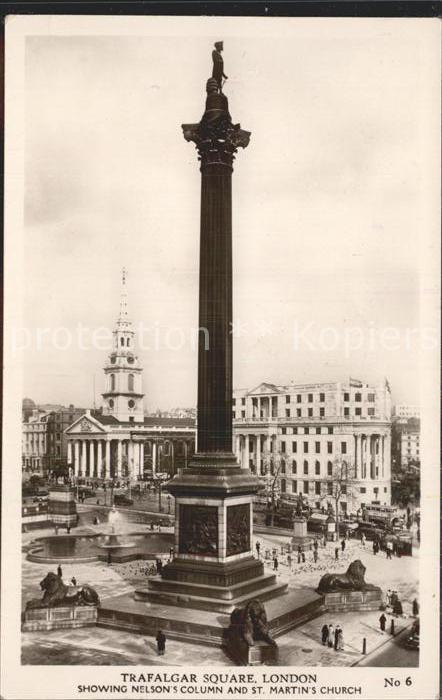 London Trafalgar Square Nelsons Column and St