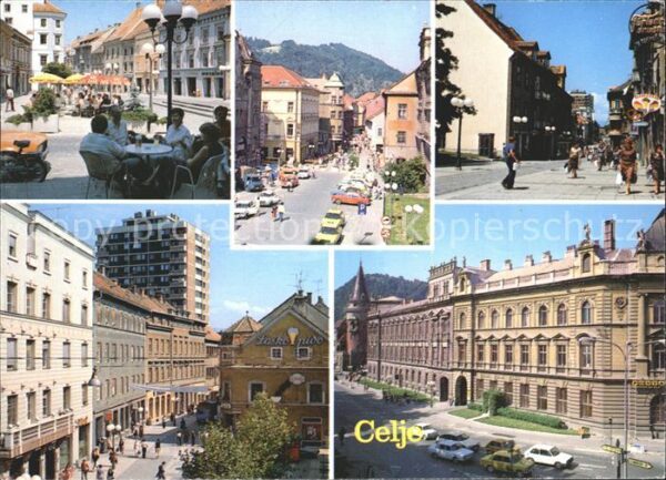 Celje Cilli Teilansichten Strassencafe Innenstadt