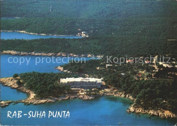 Rab Kroatien Suha Punta Hotel Küste Fliegeraufnahme