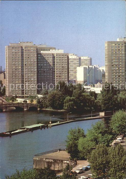 Berlin Blick zur Fischerinsel Hochhäuser