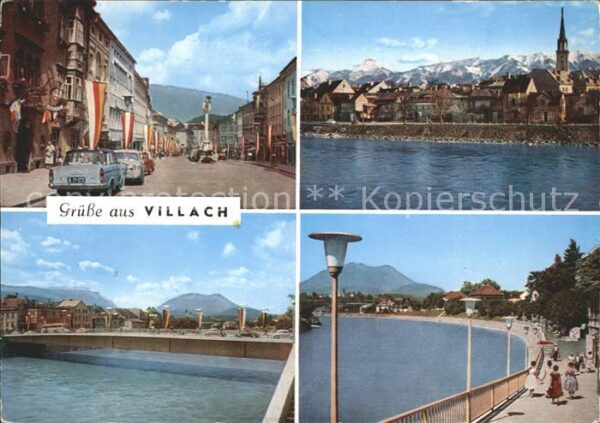 Villach Kaernten Hauptplatz Altstadt Karawanken Stadtbrü