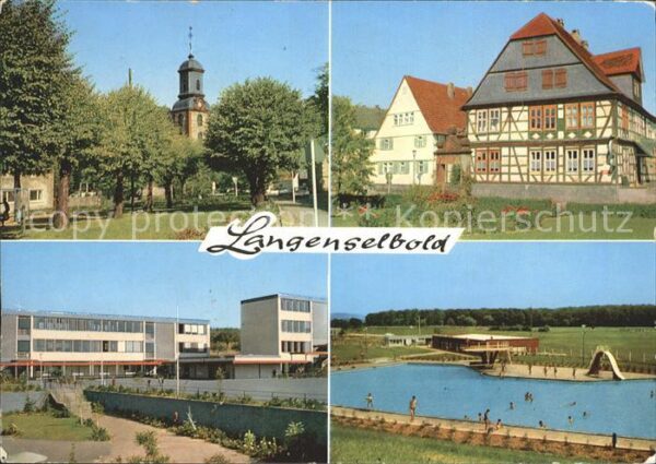 Langenselbold Teilansichten Kirche Fachwerkhaus Schul