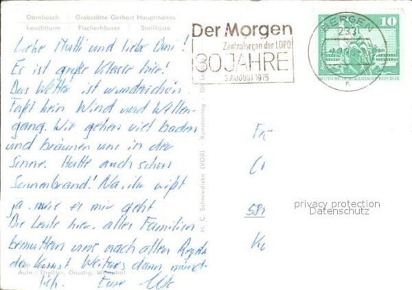 Dornbusch Hiddensee Grabstätte Gerhart Hauptmanns Leuchttur – Bild 2