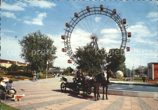 Wien Prater Riesenrad Pferdekutsche