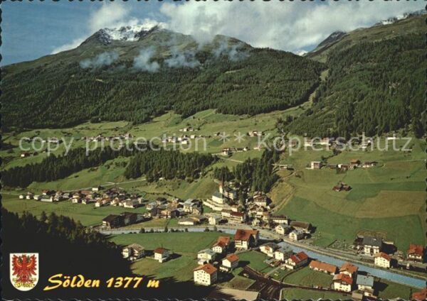 Soelden Oetztal mit Gaislachkogl Fliegeraufnahme
