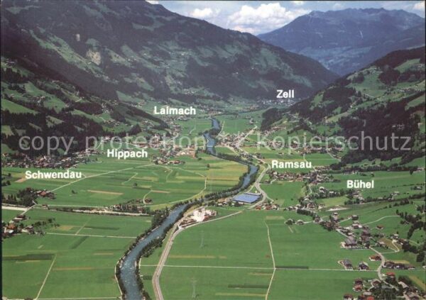 Ramsau Zillertal Panorama mit Schwendau Hippach Laimach