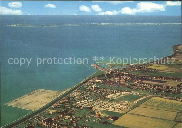 Norddeich Ostfriesland im Hintergrund Norderney Fliegeraufnahm