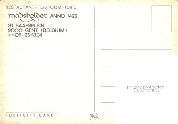 Gent Gand Flandre Restaurant Tea Room Cafe Raadskelder an – Bild 2