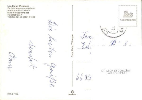 Wiesbach Saarland Landheim ev Müttergenesungsheim Kurheim – Bild 2