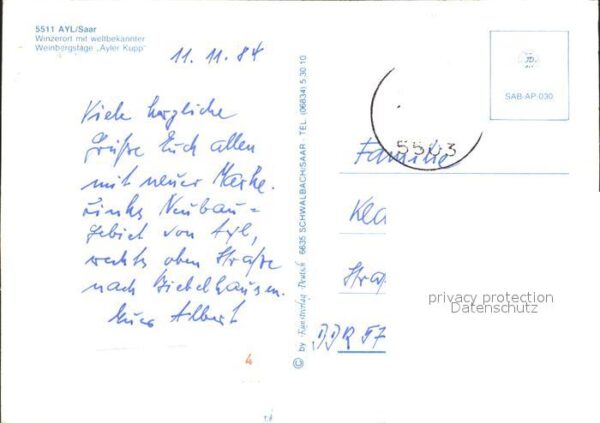 Ayl Saar Winzerort Weinberge Ayler Kupp Brunnen – Bild 2