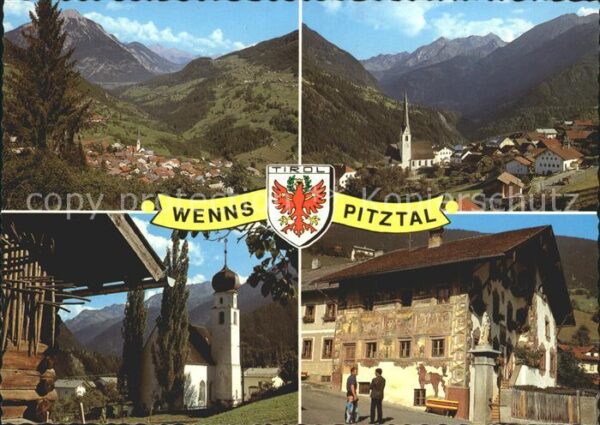 Wenns Pitztal Tirol Gesamtansicht mit Alpenpanorama Dorfpar