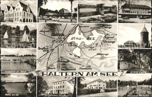 Haltern See Teilansichten Landkarte Wehr Turm Hotel