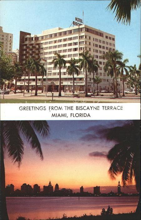 Miami Florida Biscayne Terrace Hotel Sunset Biscayne