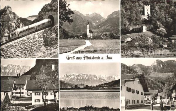 Flintsbach Inn Bergbahn Kirche Burg Dorfpartie Innpart