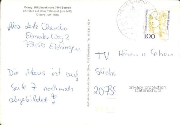 Beuren Hechingen Ev Nikolauskirche Christus auf dem Palm – Bild 2