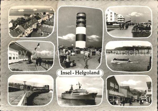 Insel Helgoland Teilansichten Leuchtturm Dampfer
