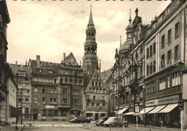 Zwickau Sachsen Hauptmarkt mit Marienkirche