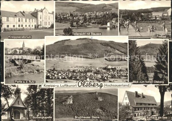 Olsberg Sauerland Kneippsanatorium Teilansicht Stausee Fr