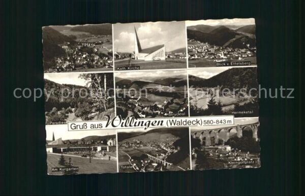 Willingen Sauerland Total Kath Kirche Blick vom Ettelsberg