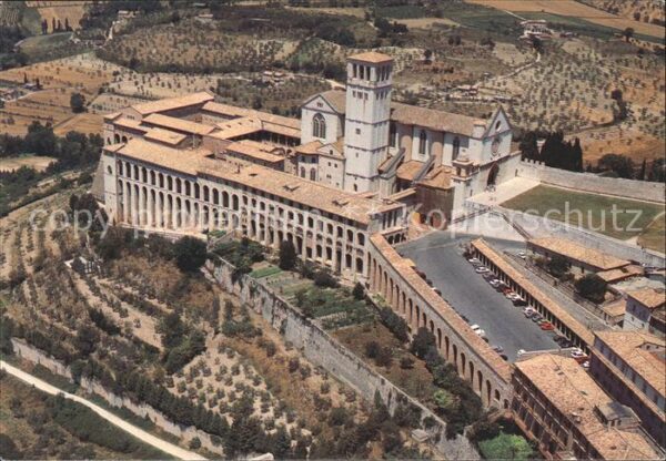 Assisi Umbria Veduta aerea della Basilica di San Fran