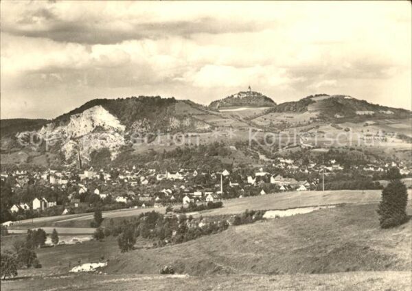 Kahla Thueringen Panorama mit Leuchtenburg