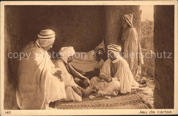Kartenspiel-Postkarte Typen Arabien Jeu de cartes