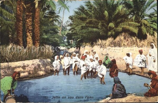 Nomaden Nomades Beduines Jette un sou dans l'eau