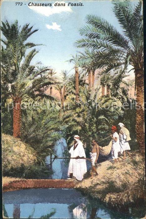Nomaden Nomades Beduines Chasseurs dans l'oasis