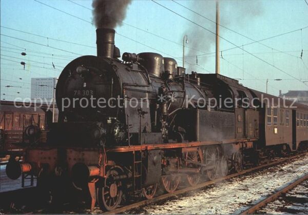 Lokomotive 78 303 Personenzug 1219 Bahnhof Holzkir