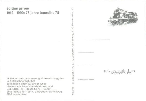 Lokomotive 78 303 Personenzug 1219 Bahnhof Holzkir – Bild 2