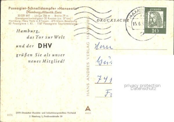 Dampfer Oceanliner Hanseatic Hamburg Hafen – Bild 2
