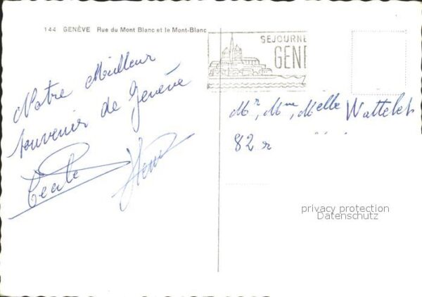 Strassenbahn Geneve Rue du Mont Blanc Hotel Suisse – Bild 2