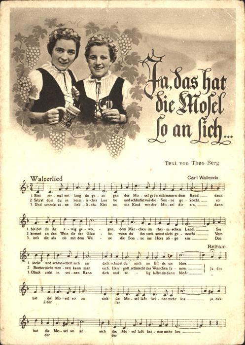 Liederkarte Ja das hat die Mosel so an sich Walzerl