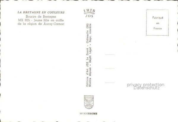 Trachten Frankreich Coiffe Auray-Carnac Bretagne – Bild 2