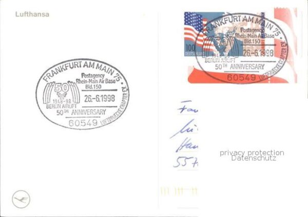 Lufthansa Stempel 50. Jubiläum Berlin Airlift – Bild 2