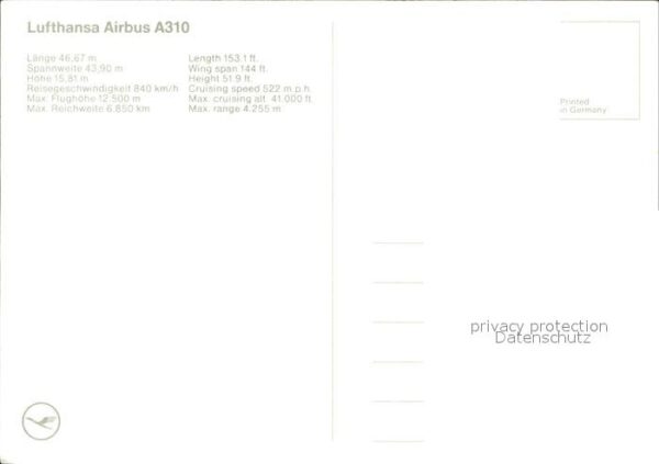Lufthansa Airbus A310 – Bild 2