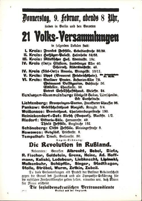 Politik Geschichte 21. Volks-Versammlung Revolution Russla