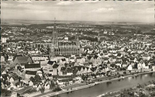 Ulm Donau mit Münster Fliegeraufnahme