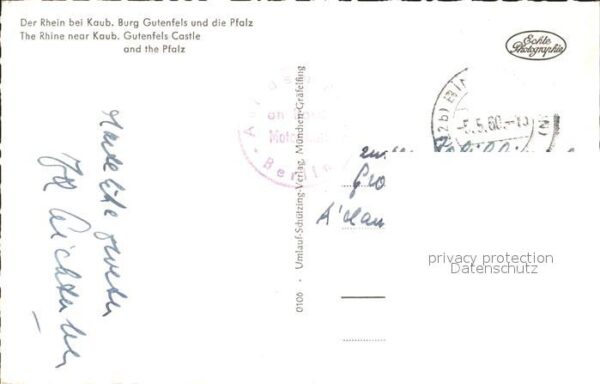 Kaub Rheinpartie mit Burg Gutenfels und Pfal – Bild 2