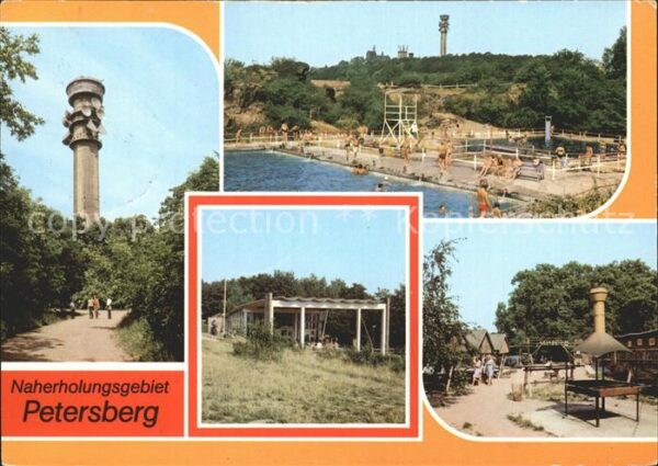 Petersberg Halle Fersehturm Bergbad Pavillon