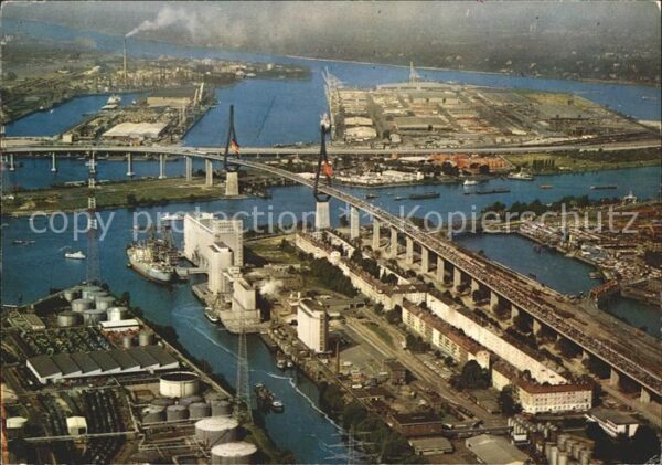Hamburg Fliegeraufnahme mit Köhlbrandbrücke
