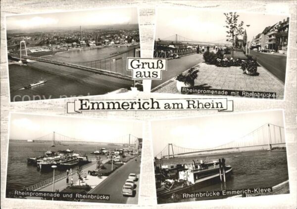 Emmerich Rhein Rheinpromenade mit Brücke
