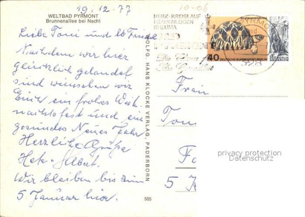 Bad Pyrmont Brunnenallee bei Nacht – Bild 2